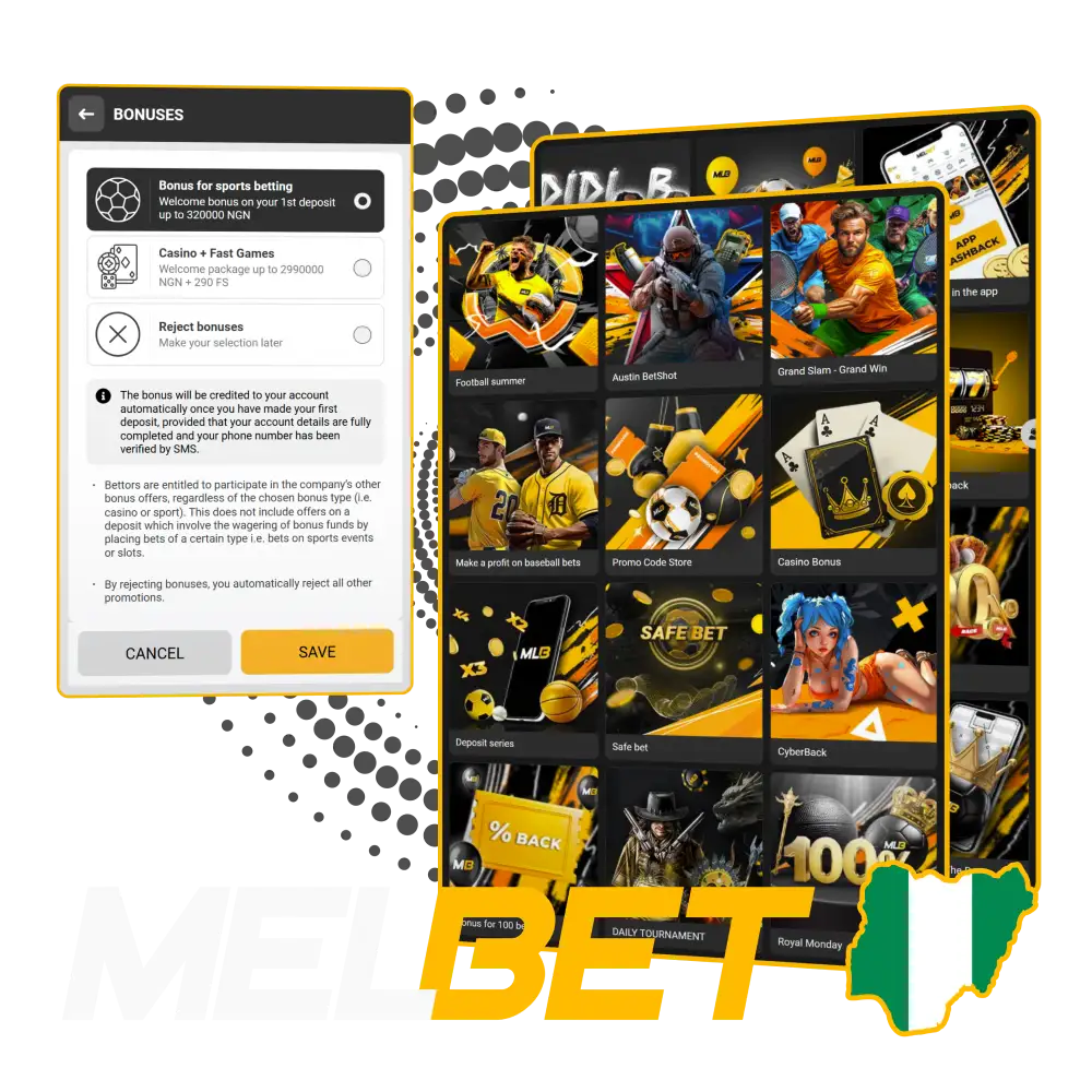 Get your welcome bonus and win at Melbet in Nigeria.