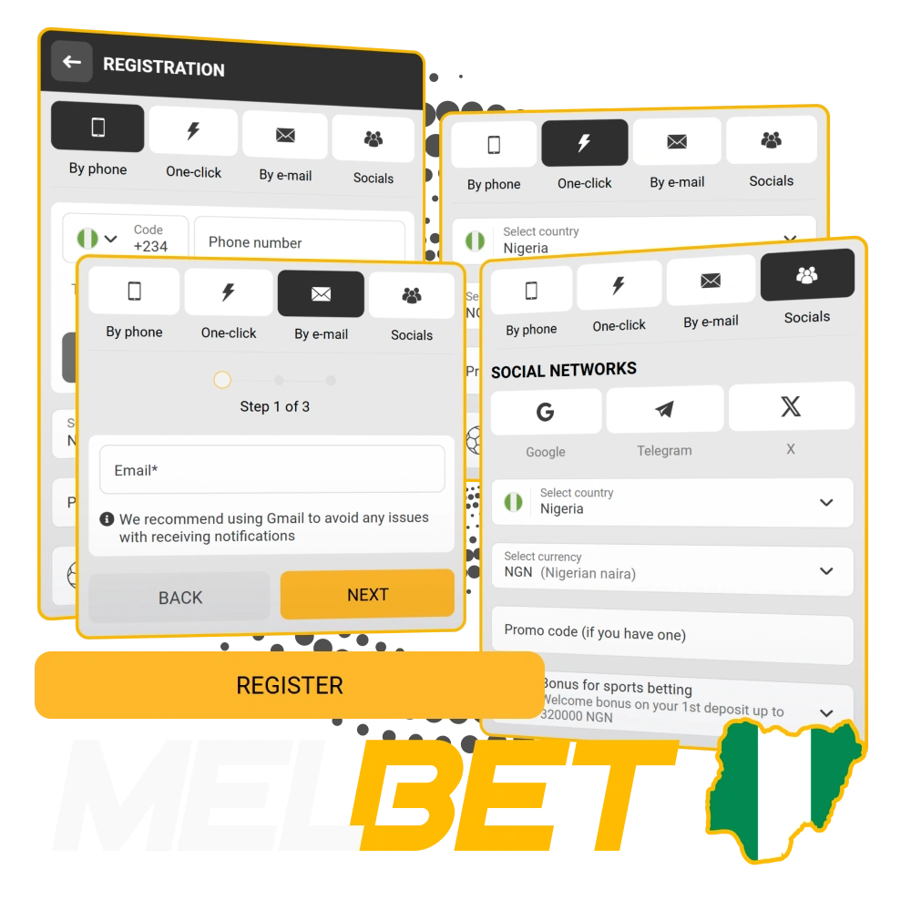 Go through the registration and create your account at Melbet.