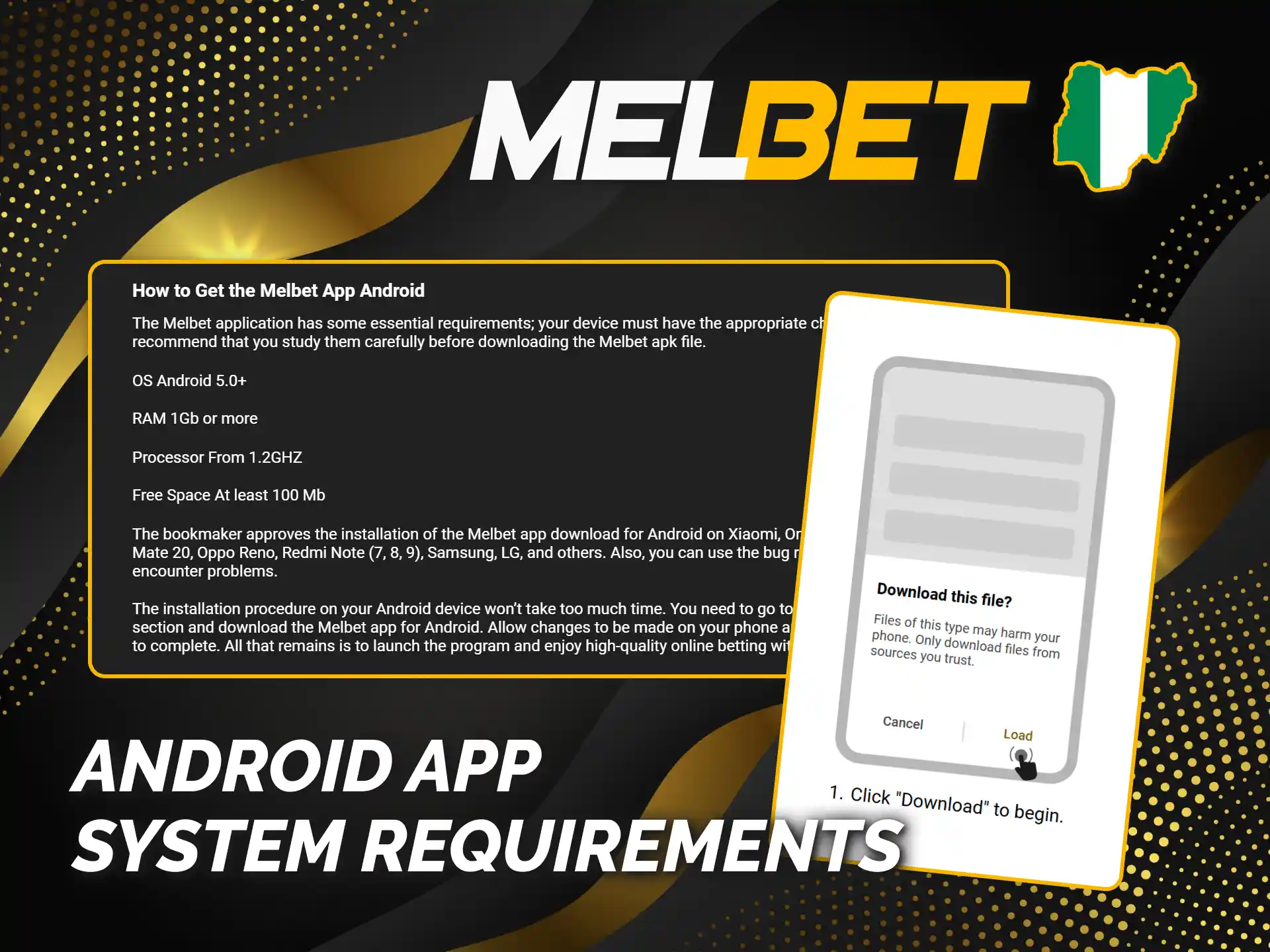Check Melbet official Android app system requirements before installing.