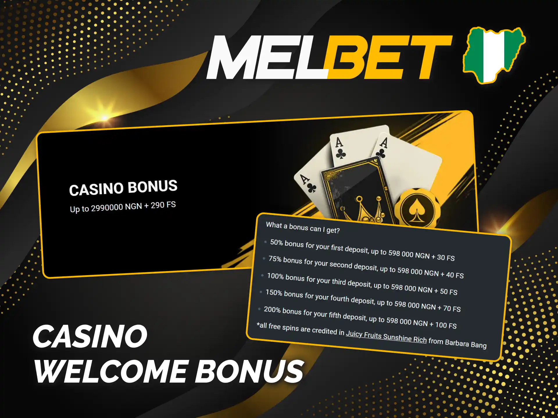 Get 290 free spins and bonus on Melbet official website.