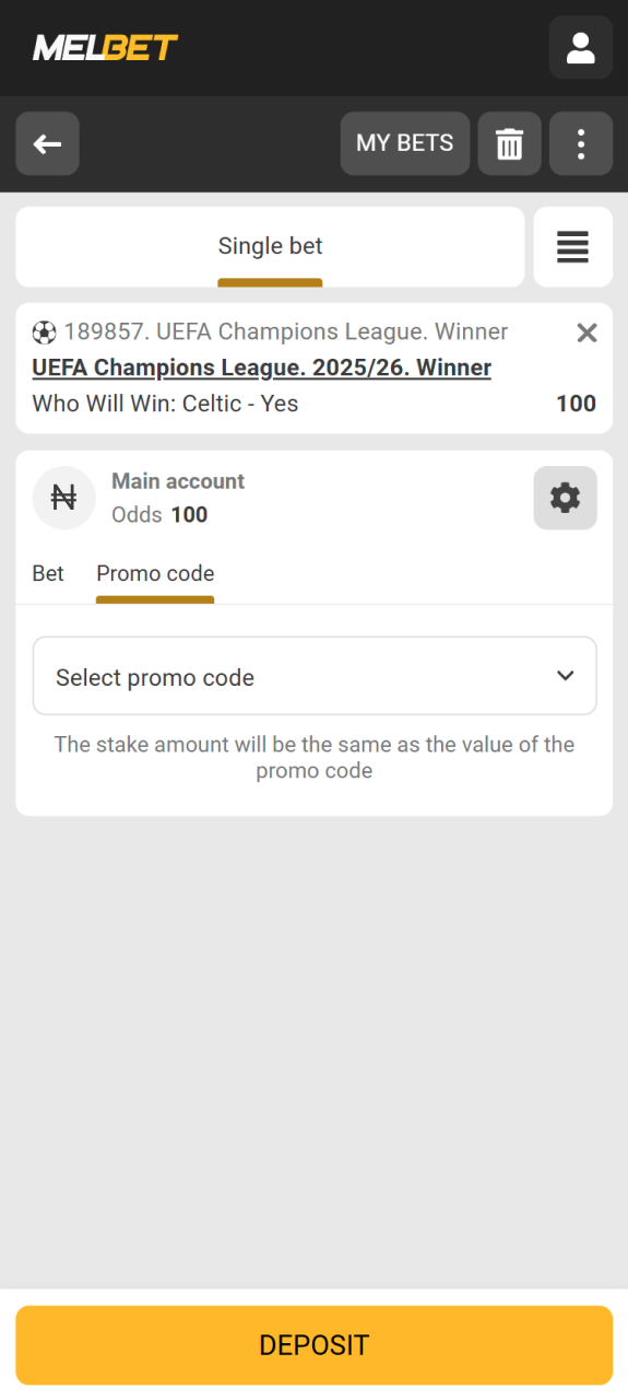 Fulfill wagering requirements and withdraw winnings from Melbet Nigeria app.