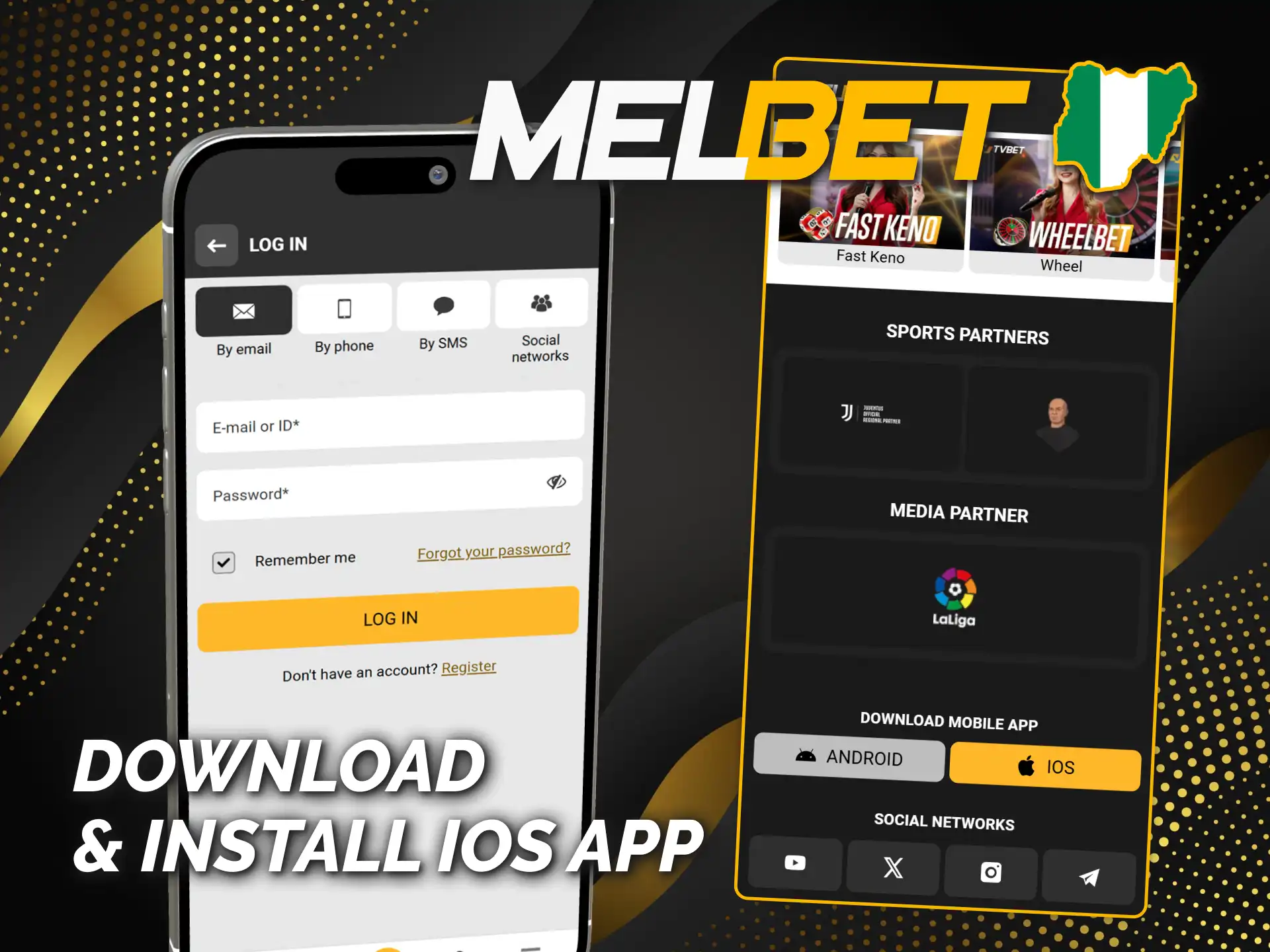 Download and install Melbet official app for iOS in Nigeria.