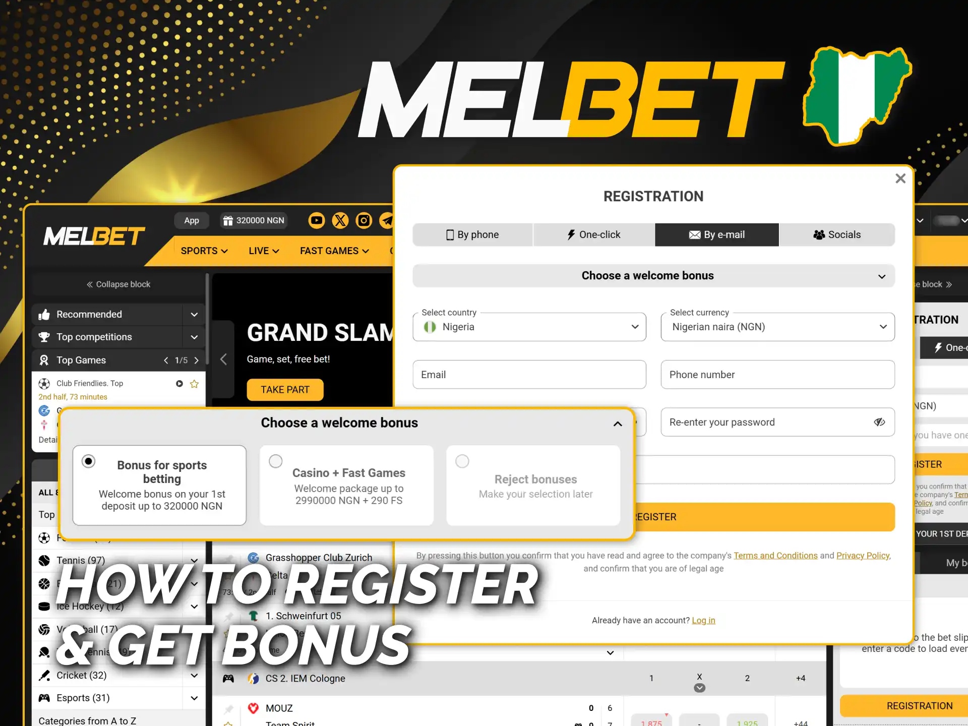 Sign up with Melbet Nigeria official and get your bonus.