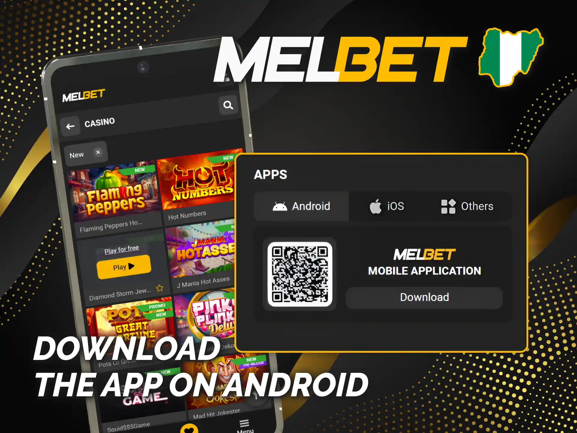 Start playing casino games with the Melbet Android app.