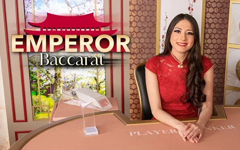 Experience amazing visuals and features playing Emperor Baccarat on Melbet.