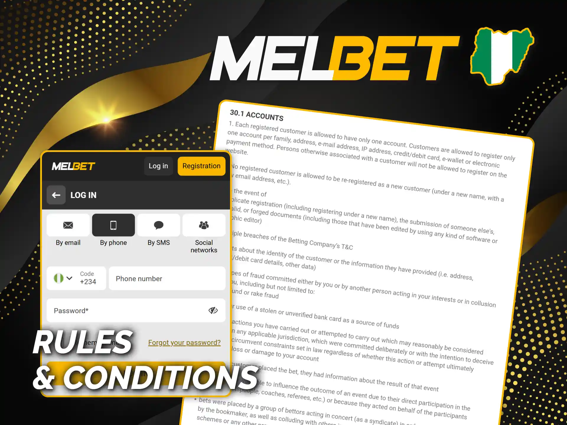 Learn the basic rules of login to Melbet Nigeria official website.