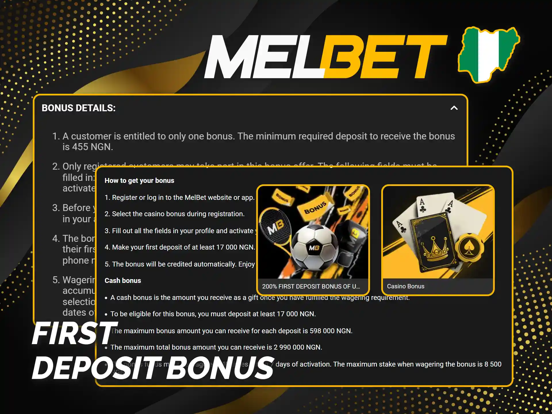 Make your first deposit and get a bonus at Melbet.