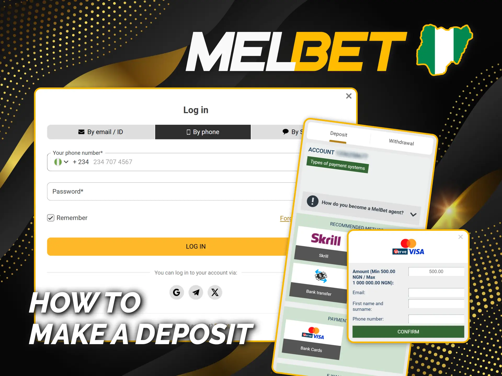 Fund your Melbet account to start betting in Nigeria.