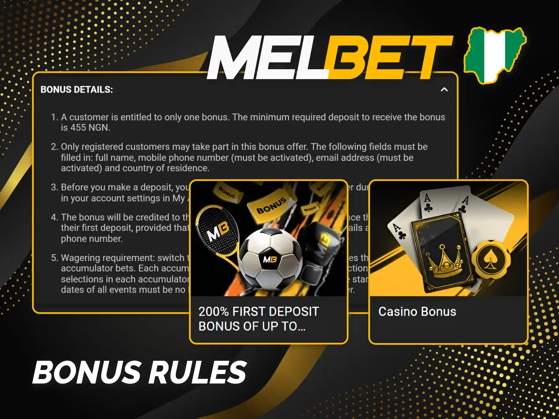 Follow Melbet rules to successfully claim welcome bonus in Nigeria.