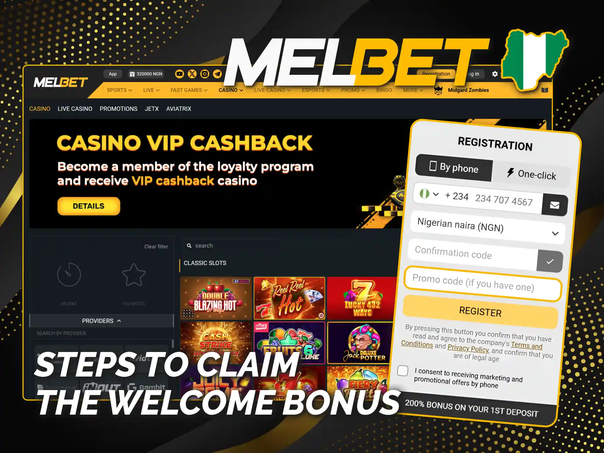 Activate huge Melbet welcome bonus with a promo code.