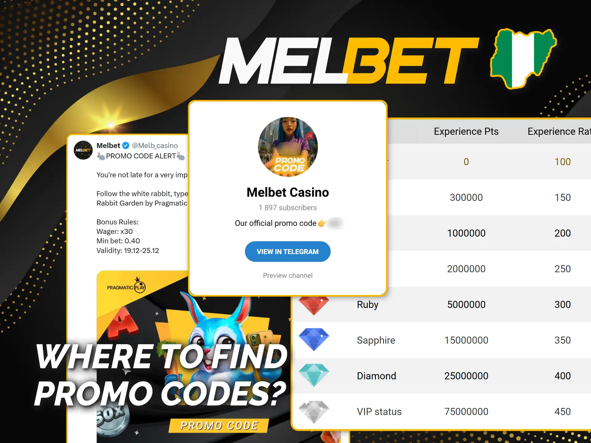 Look for widely accessible or exclusive Melbet Nigeria promo codes.
