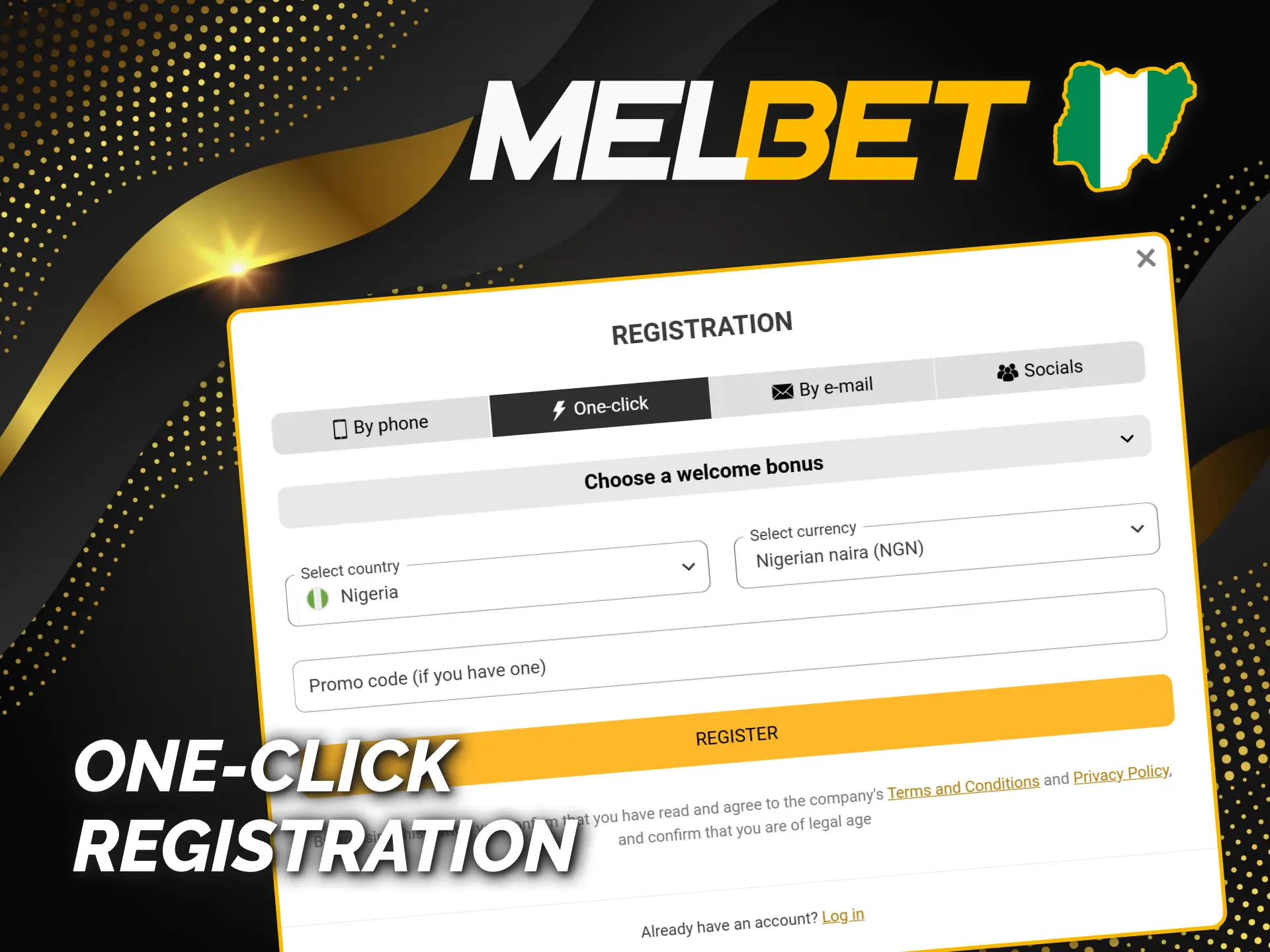 Quickly register on Melbet with one-click now in Nigeria.