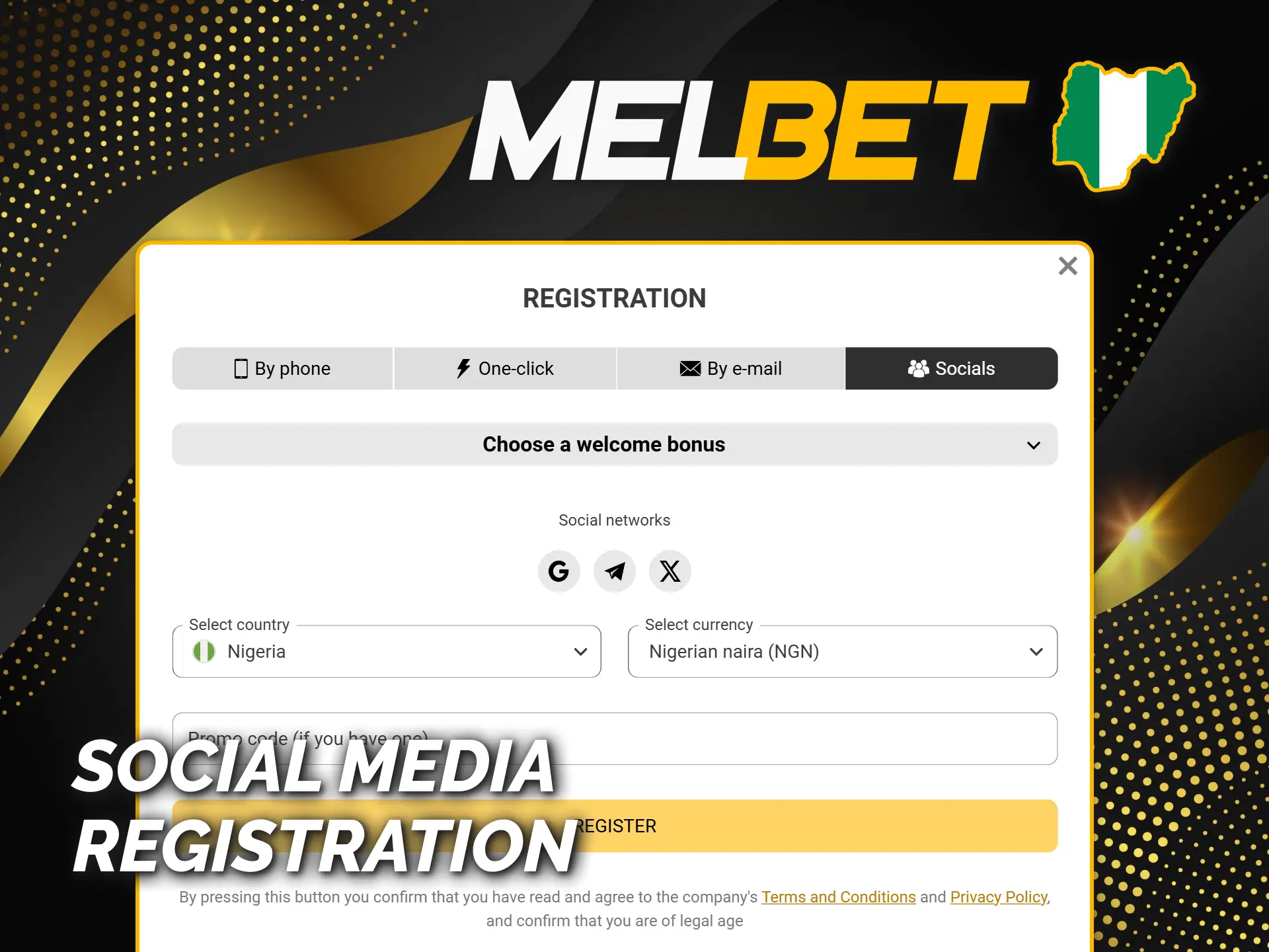 Register and link Melbet to social media for easy access.