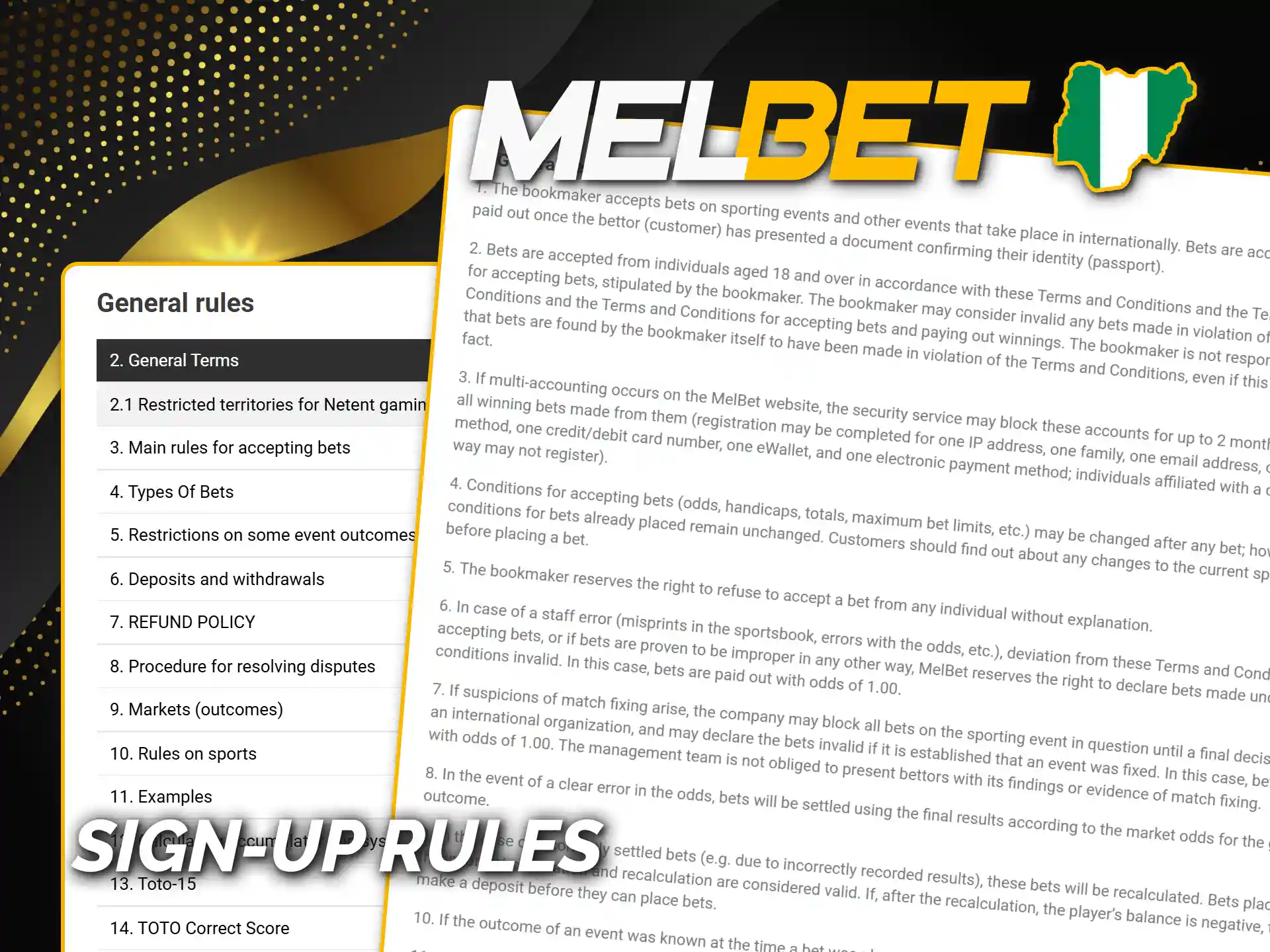 Understand Melbet registration rules for seamless account use in Nigeria.