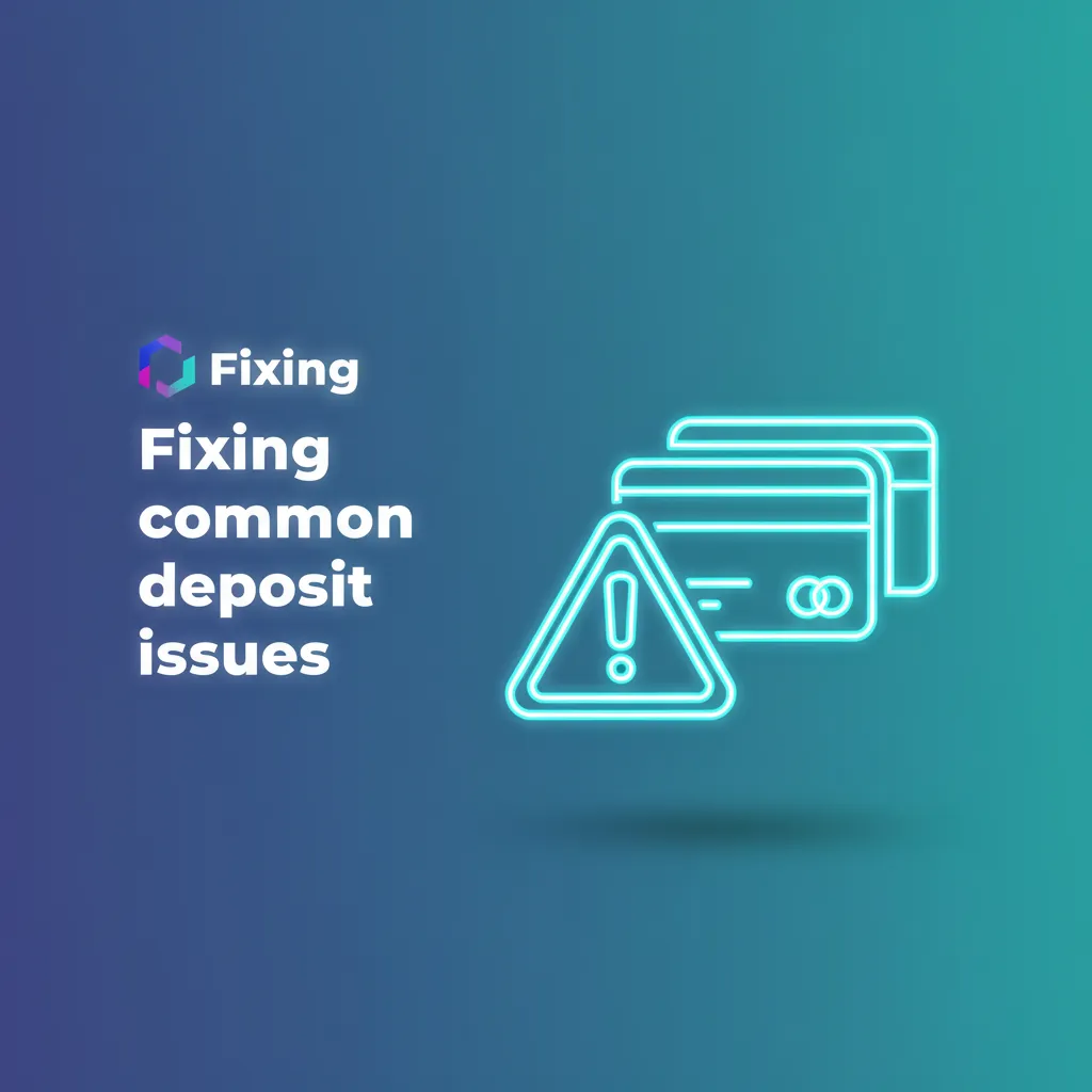 Infographic on fixing deposit issues: bank decline/3-D Secure, name mismatch, limits, KYC pending, crypto delays.
