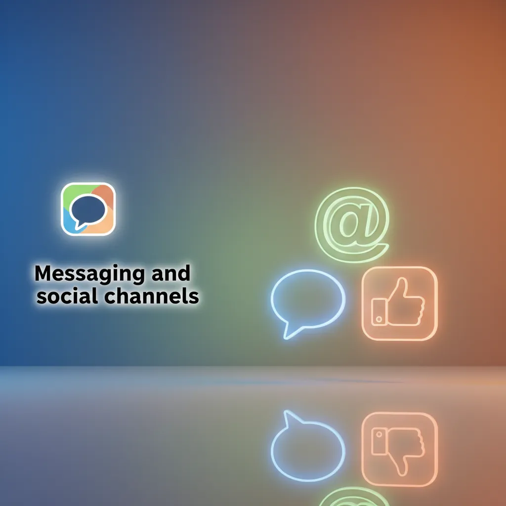 WhatsApp, Telegram, Messenger, and X support icons; use official links; quick, non‑sensitive help.
