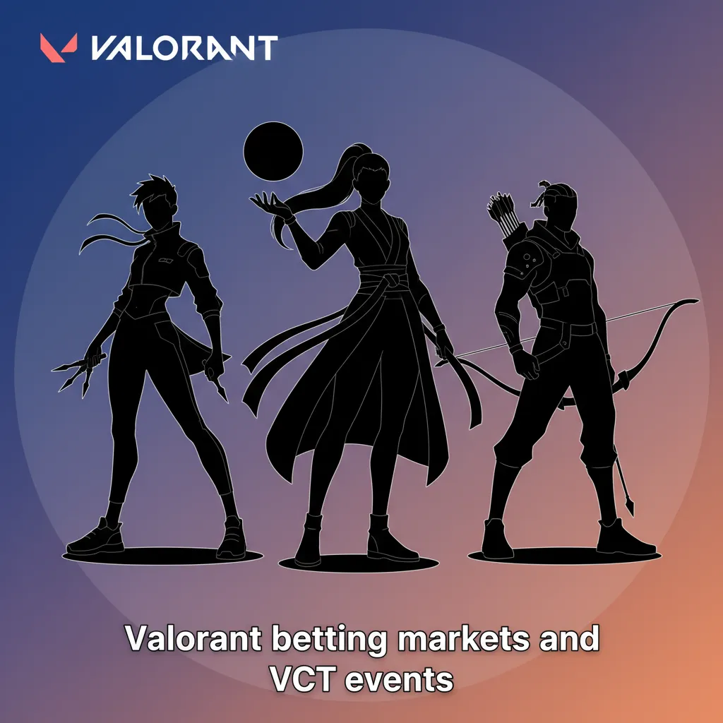 Valorant betting markets: match/map winners, totals, props, live bets; VCT Champions, Masters, Challengers, EMEA, Americas.