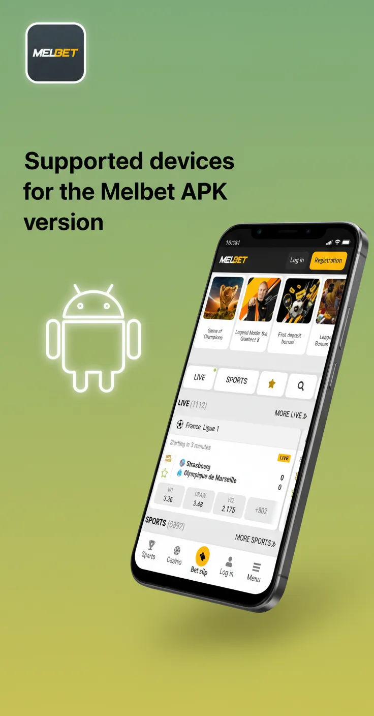 Melbet APK supported devices in Nigeria: Samsung, Sony, Huawei, OnePlus, Oppo, Google, Xiaomi, Poco. Performance varies.