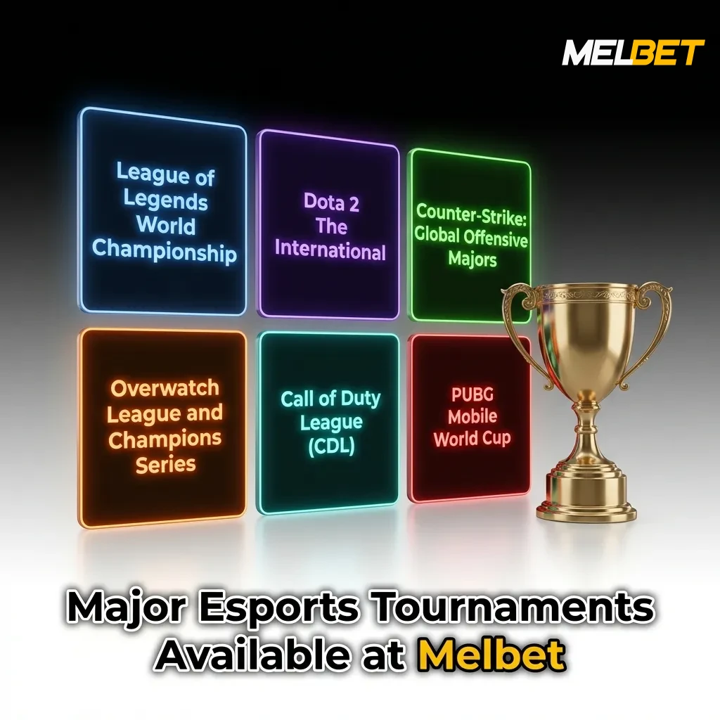 Table showing major esports tournaments by game including Dota 2, CS2, League of Legends, Valorant, and mobile titles