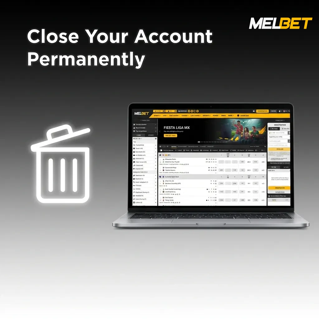 User closing gambling account permanently through settings menu for responsible gambling self-exclusion