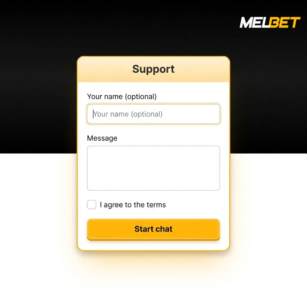 Melbet desktop customer support channels including 24/7 live chat, email, phone, and social media contact options