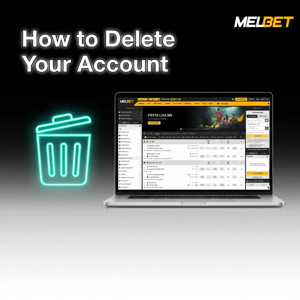 Step-by-step guide showing how to delete a gambling account by logging in, withdrawing funds, and contacting support.