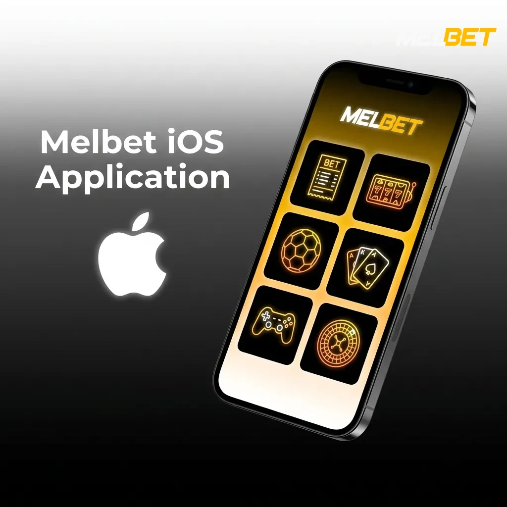Melbet iOS app interface showing betting and casino features on iPhone, free download for iOS 11.0 and above