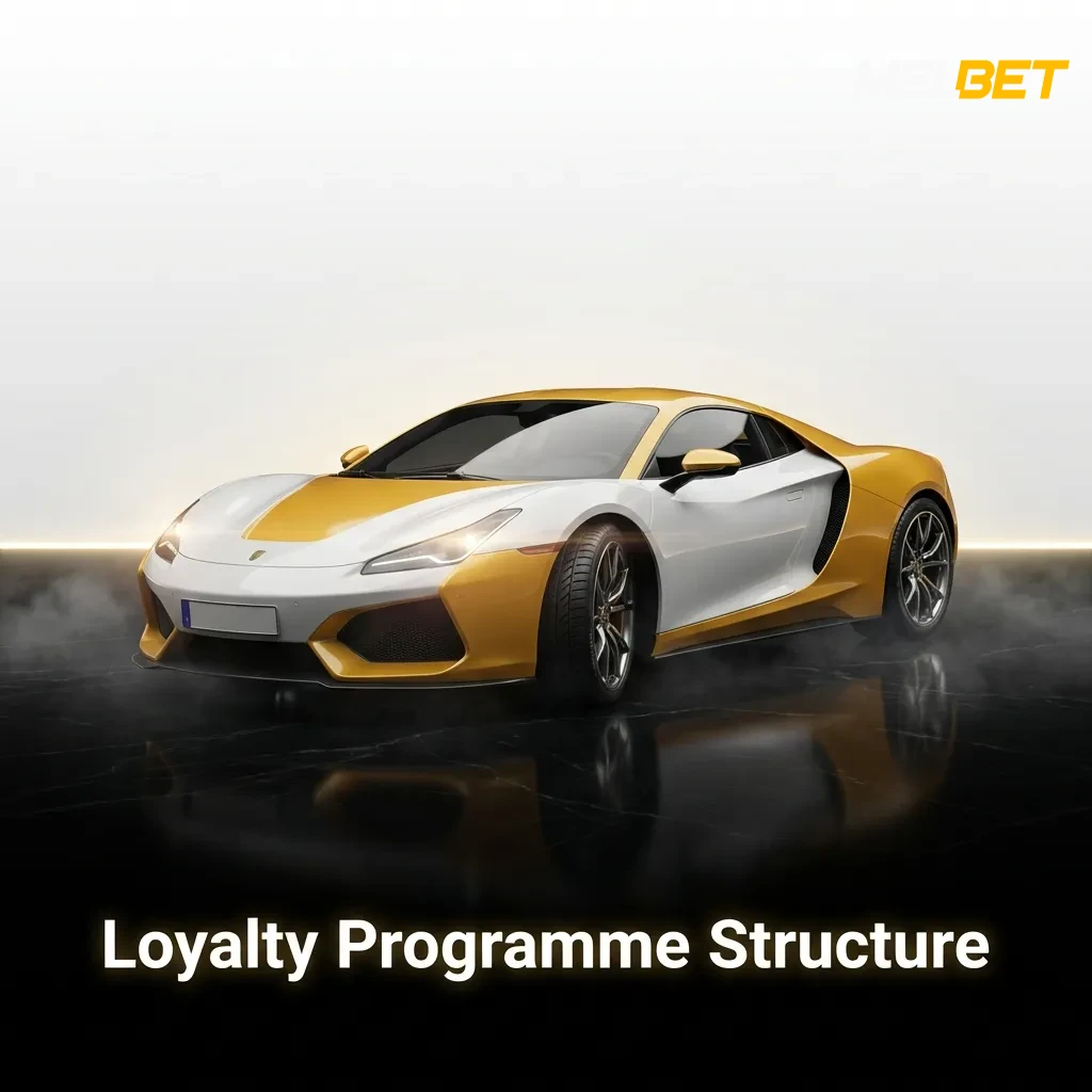 Melbet loyalty programme structure showing eight tiers from Bronze to Elite with rewards and point accumulation system