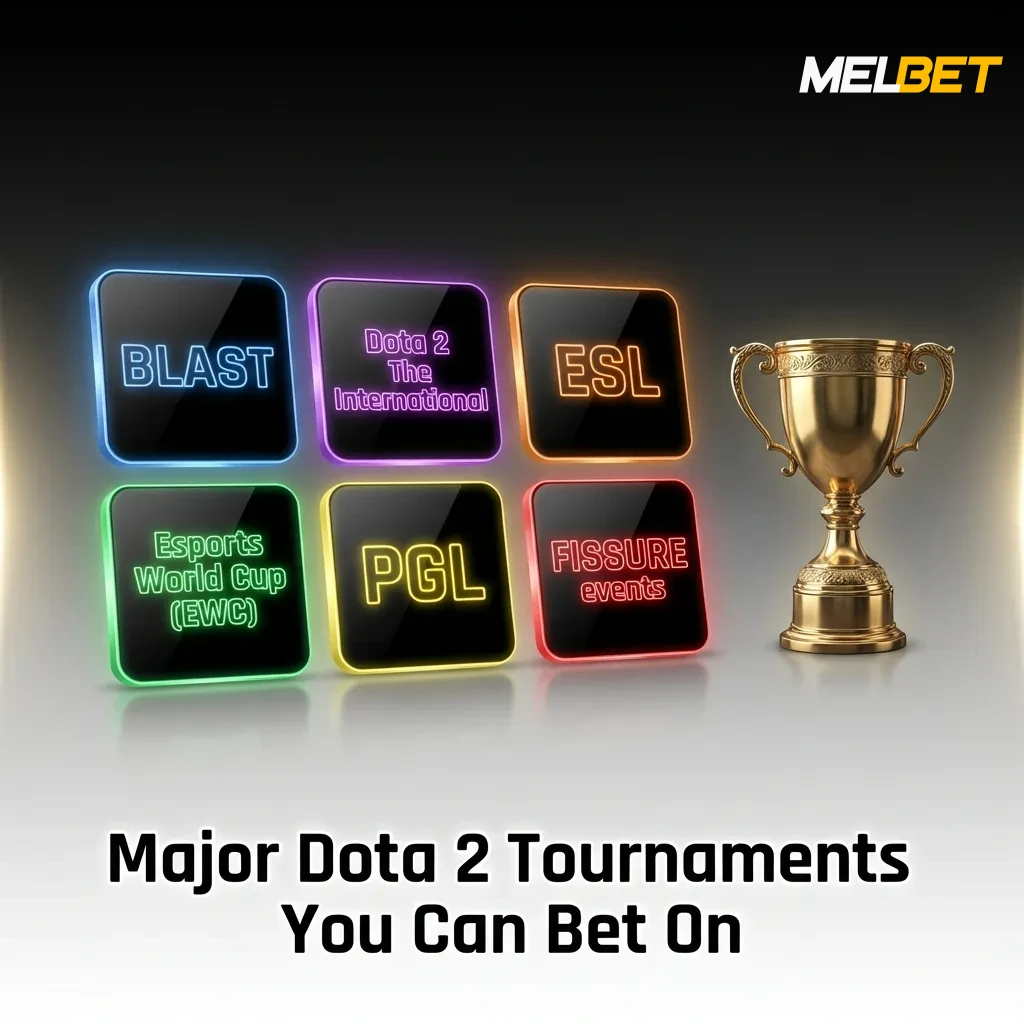 Dota 2 tournament trophy with championship stage background showing competitive esports gaming event