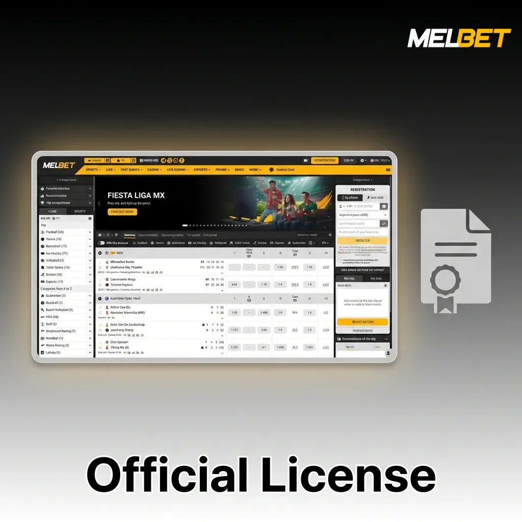Melbet Curacao eGaming license certificate showing regulatory compliance for secure betting operations