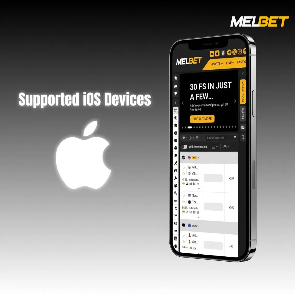 List of compatible Apple devices for Melbet PWA including iPhone 11-14 series, iPad Pro, iPad Air, and iPad Mini models