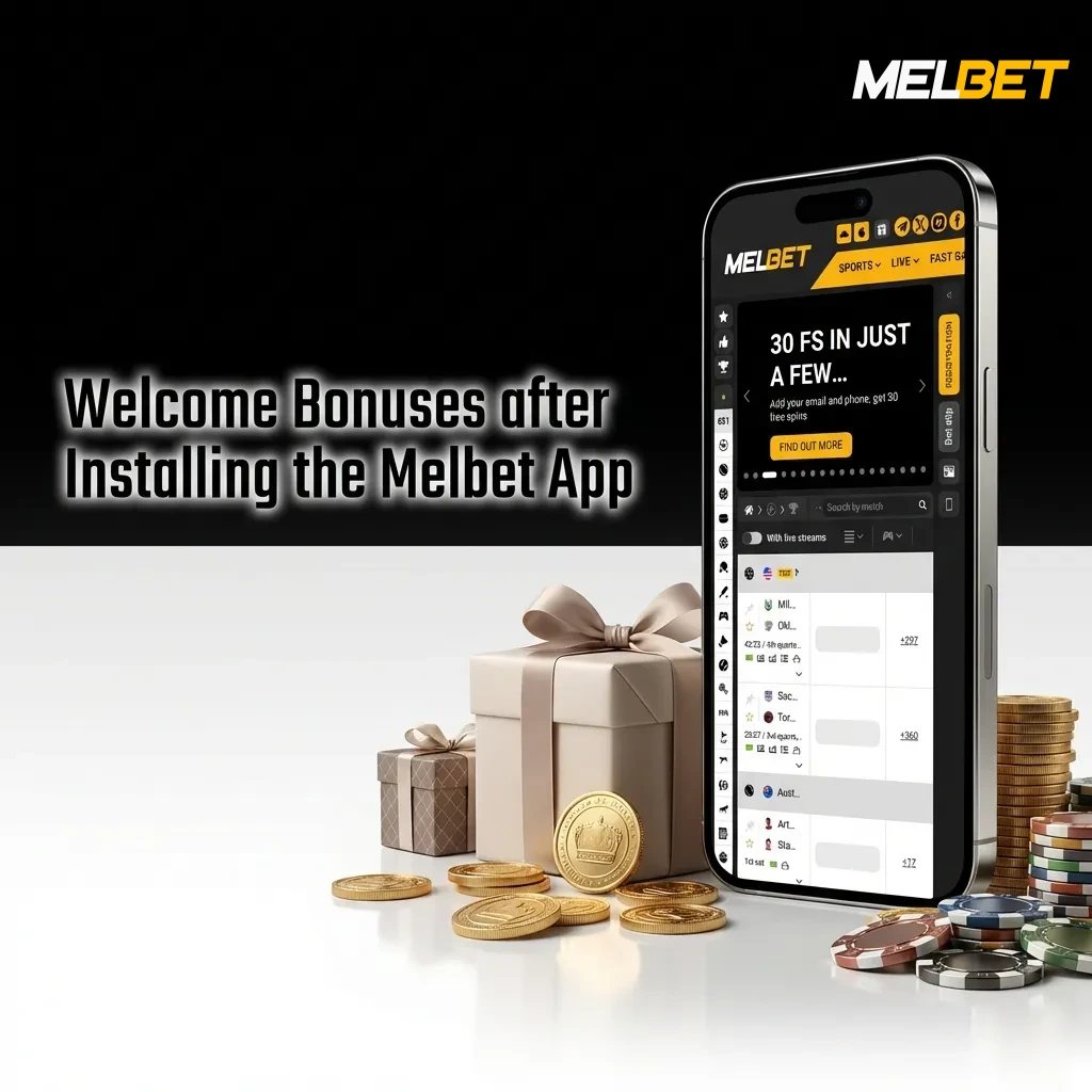 Melbet app welcome bonuses offering up to ₹75,000 for sports betting and casino games with free spins for new players