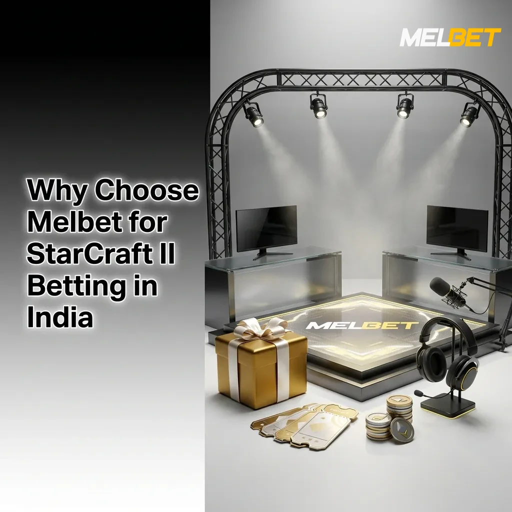Melbet platform interface showing StarCraft II betting options with Indian payment methods and competitive odds display